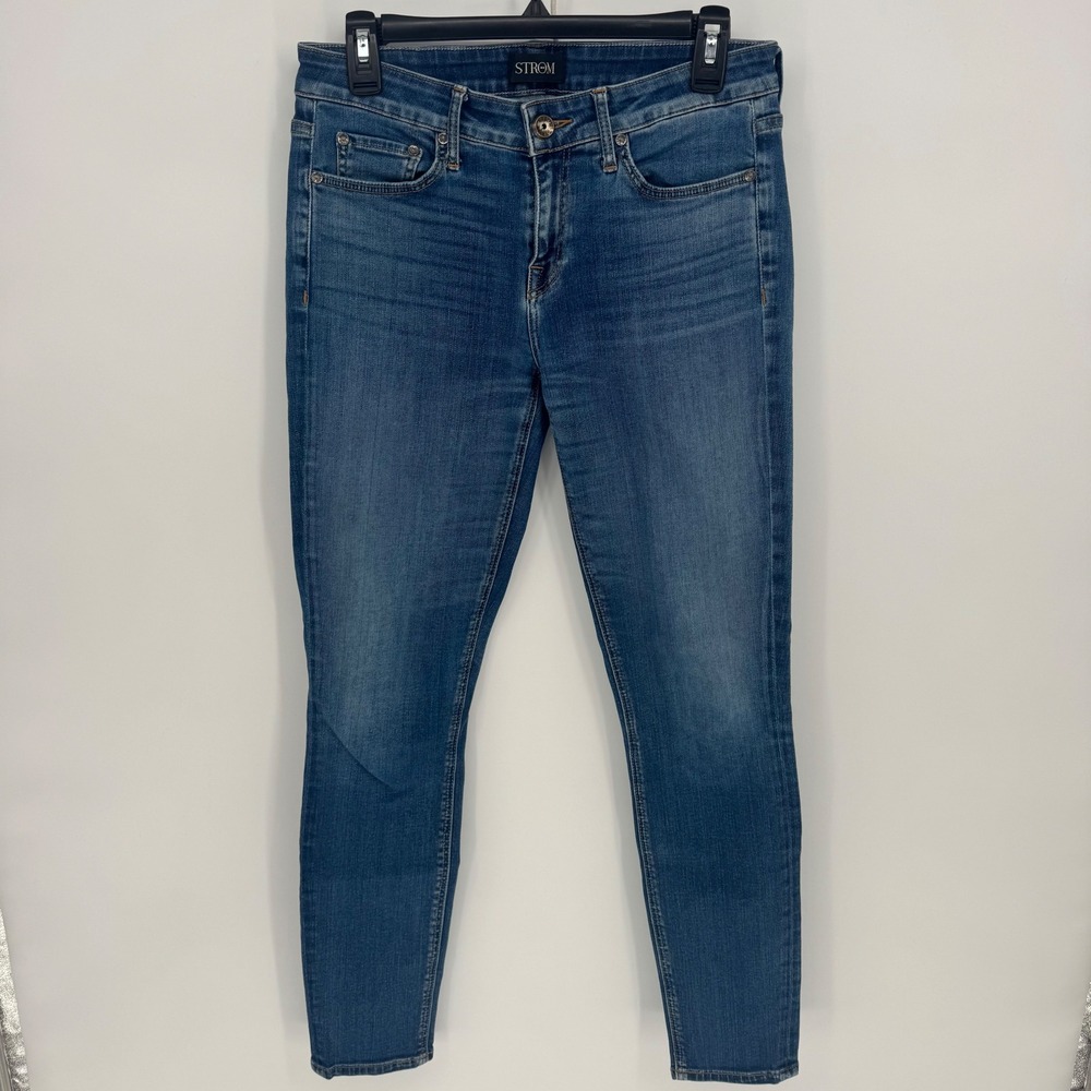 STROM Womens Jeans Blue Denim High rise Size 29 Skinny Fit Made‎ in USA